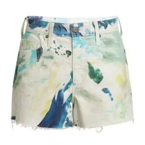 NWT Ag Alexxis High-Rise Tie-Dye Shorts Garden Paint Multicolor‎ Sz 32 Casual